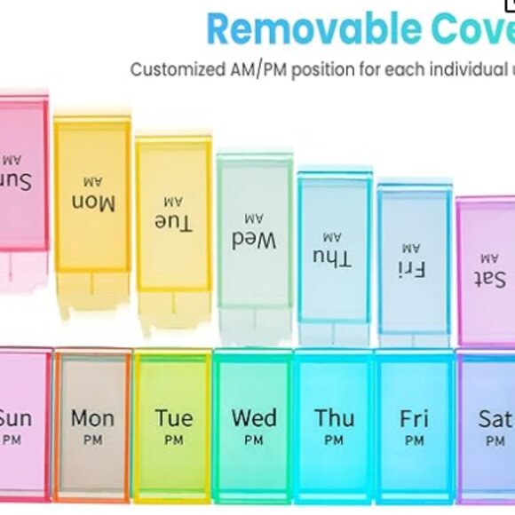 2 - Extra Large Weekly Pill Organizer 2 Times a Day - Picture 3 of 4